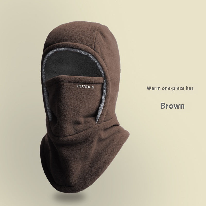 MAXIMFITNESS STORE Winter Fleece Hooded Scarf and Thermal Face Mask for Outdoor Cold Protection