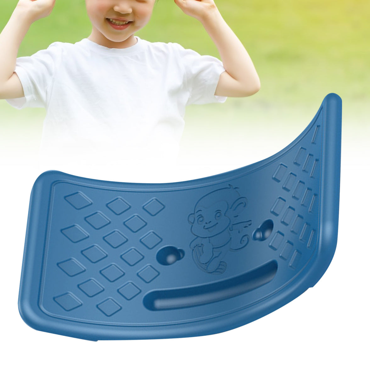 Balance Seesaw Board Plastic for Kids Toddlers Teens Balance Training Board with Elastic Ball Blue