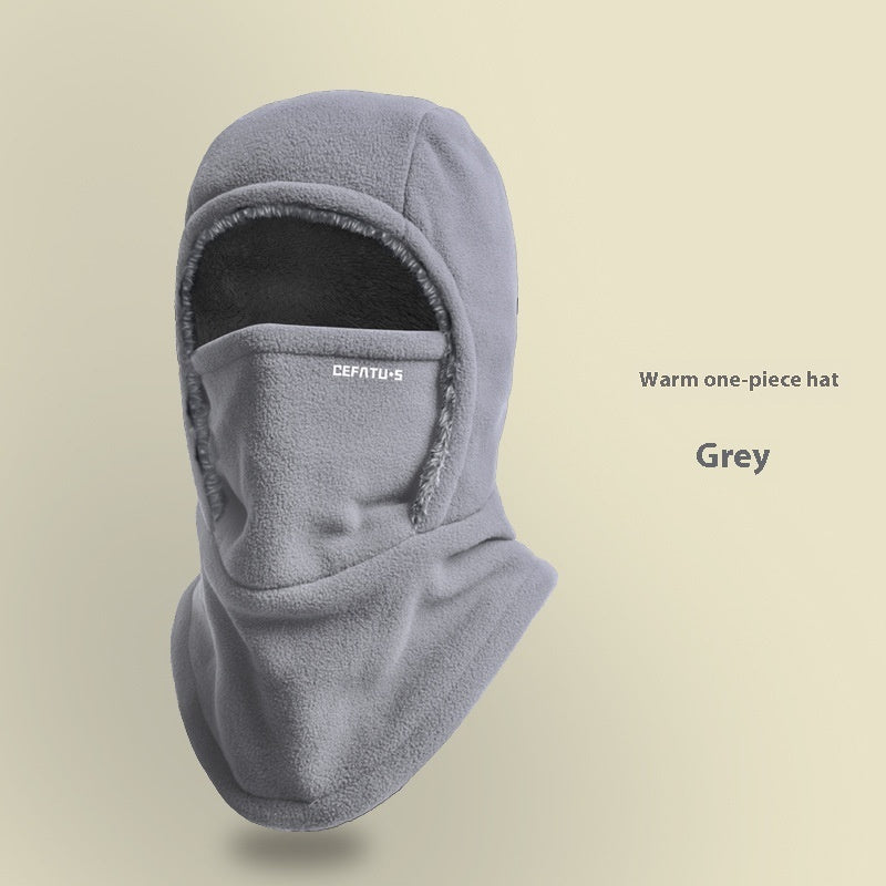 MAXIMFITNESS STORE Winter Fleece Hooded Scarf and Thermal Face Mask for Outdoor Cold Protection