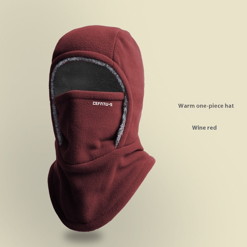 MAXIMFITNESS STORE Winter Fleece Hooded Scarf and Thermal Face Mask for Outdoor Cold Protection