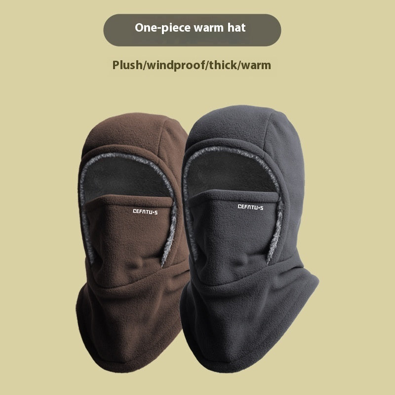 MAXIMFITNESS STORE Winter Fleece Hooded Scarf and Thermal Face Mask for Outdoor Cold Protection