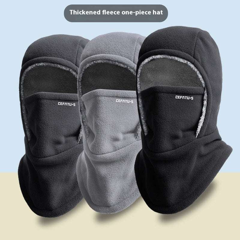 MAXIMFITNESS STORE Winter Fleece Hooded Scarf and Thermal Face Mask for Outdoor Cold Protection