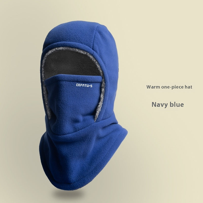 MAXIMFITNESS STORE Winter Fleece Hooded Scarf and Thermal Face Mask for Outdoor Cold Protection