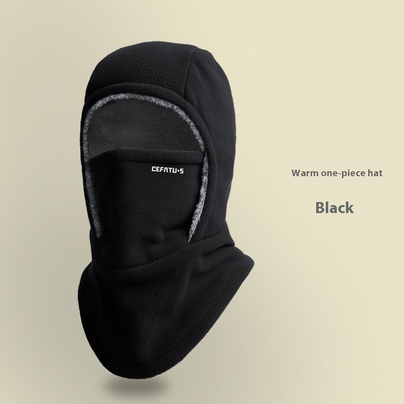 MAXIMFITNESS STORE Winter Fleece Hooded Scarf and Thermal Face Mask for Outdoor Cold Protection