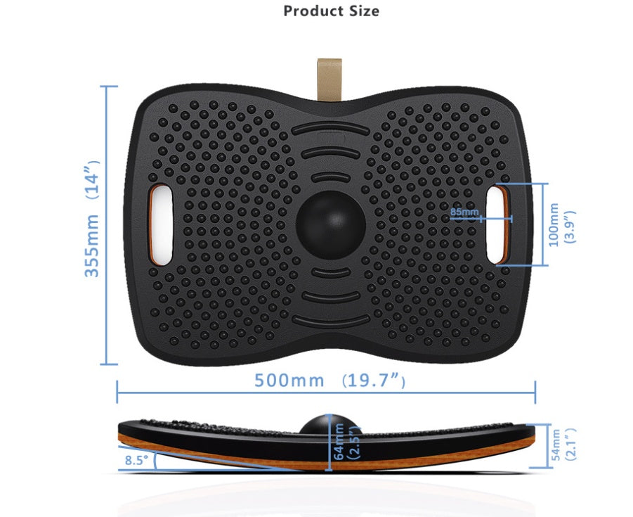 Ergonomic PU Standing Office Wood Surf Balance Board
