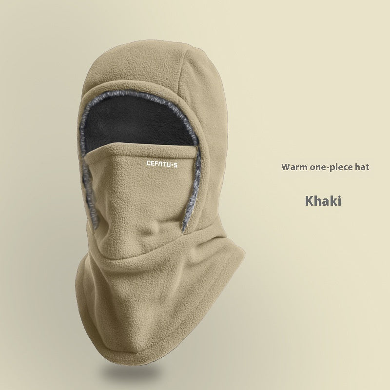 MAXIMFITNESS STORE Winter Fleece Hooded Scarf and Thermal Face Mask for Outdoor Cold Protection
