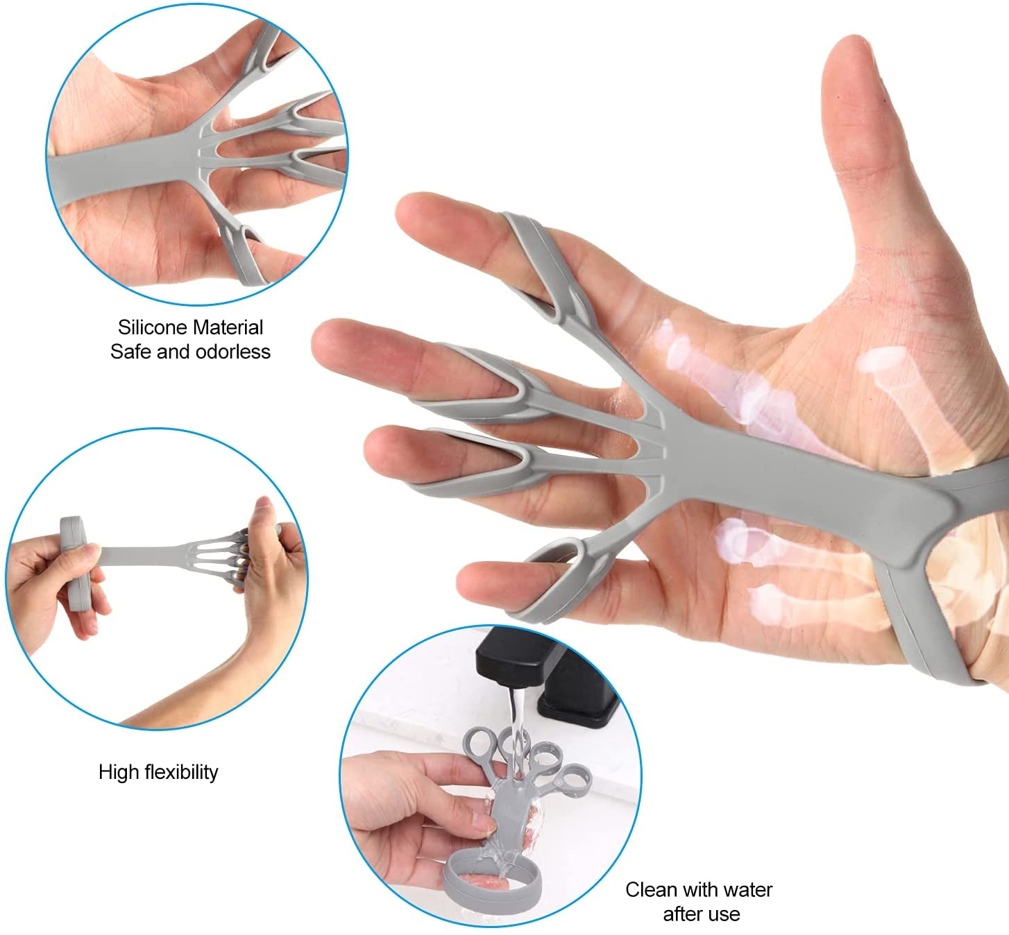 MAXIMFITNESS STORE Silicone Finger Grip Trainer and Exercise Stretcher for Rehabilitation